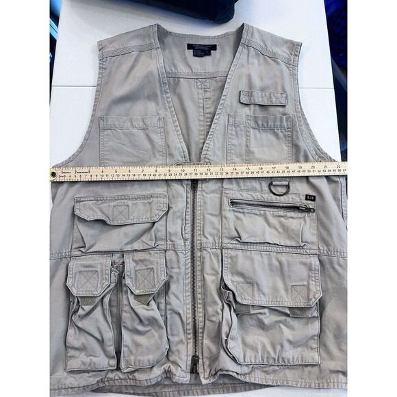 5.11 Tactical Series men’s beige vest 10-pockets solid cotton‎ L - Picture 5 of 6